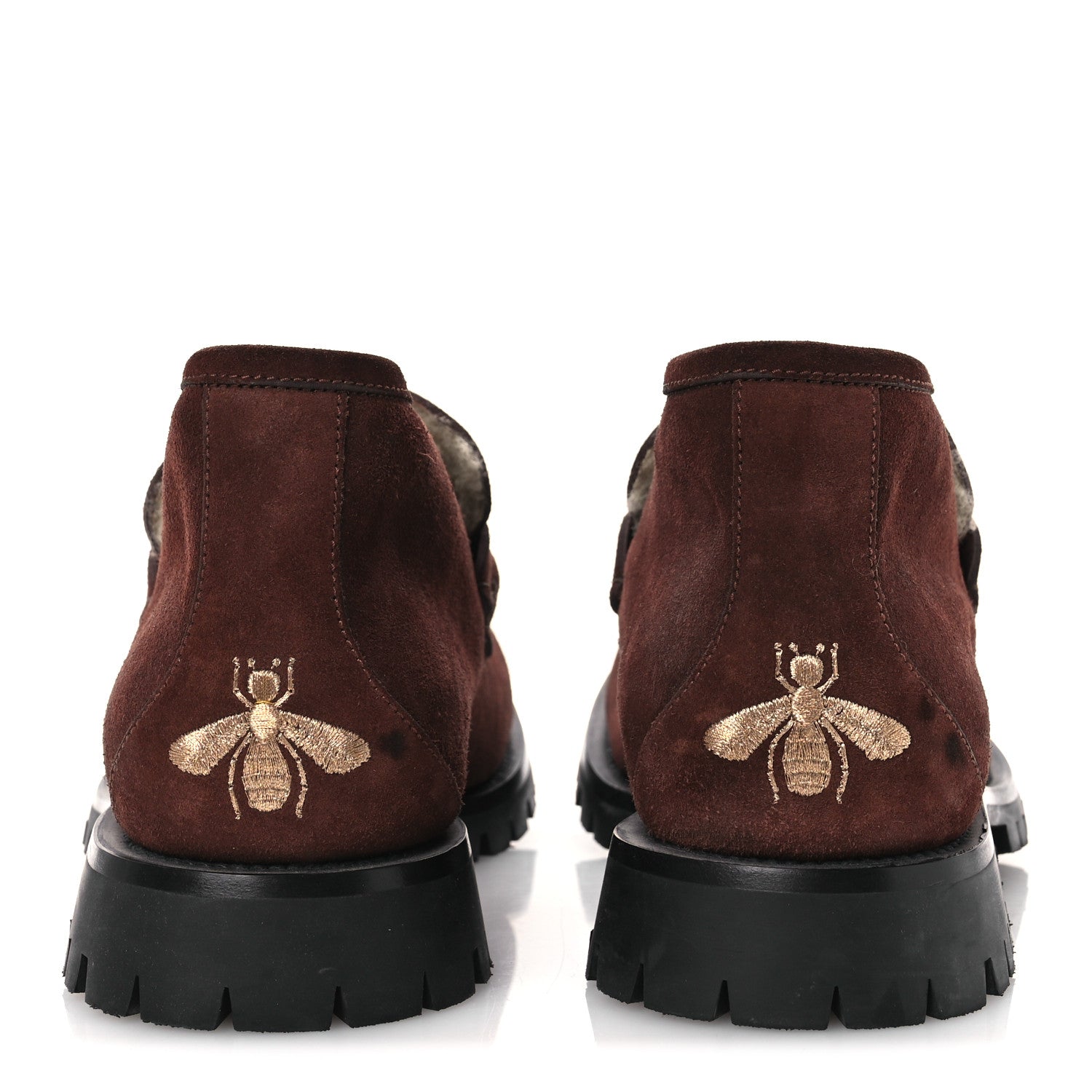 Gucci Suede Shearling Mens Harald Horsebit Ankle Boots 12 Light Brown Butterscotch