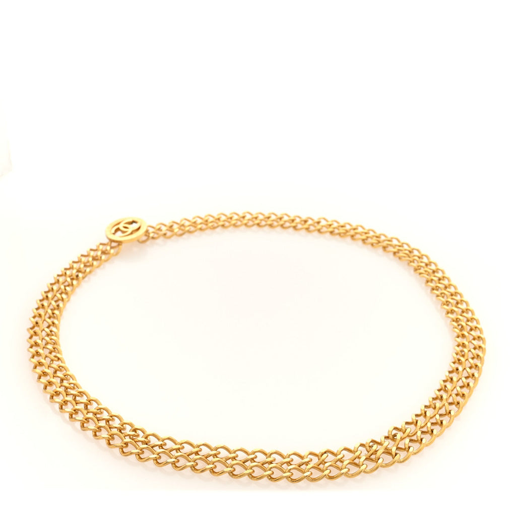 Metal Chain CC Belt  Gold