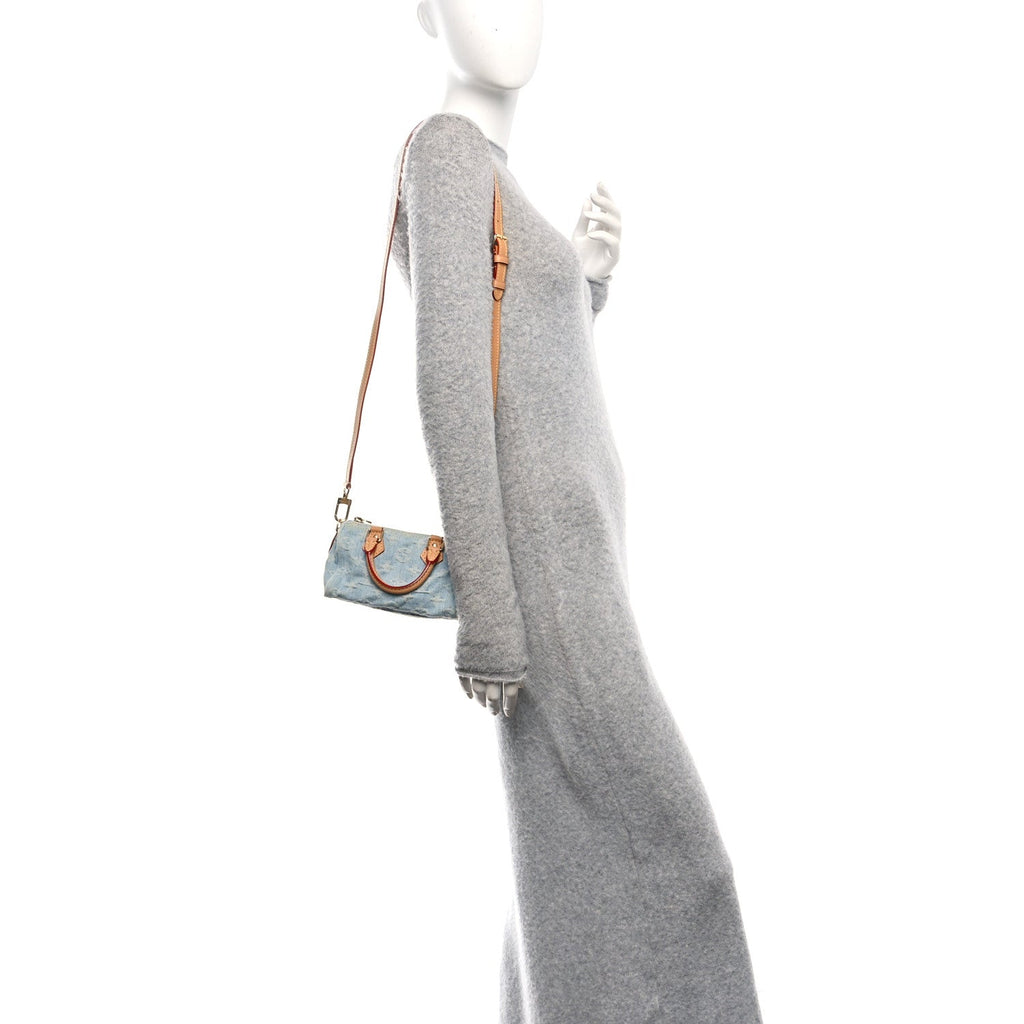 Louis Vuitton Monogram Denim Nano Speedy Sky Blue