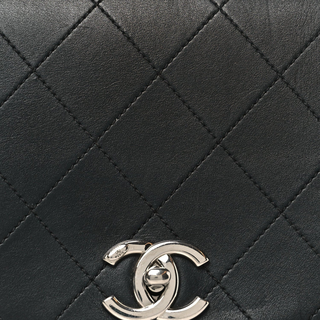 Chanel Calfskin Stitched Small Ring My Bag Flap Crossbody Bag Black