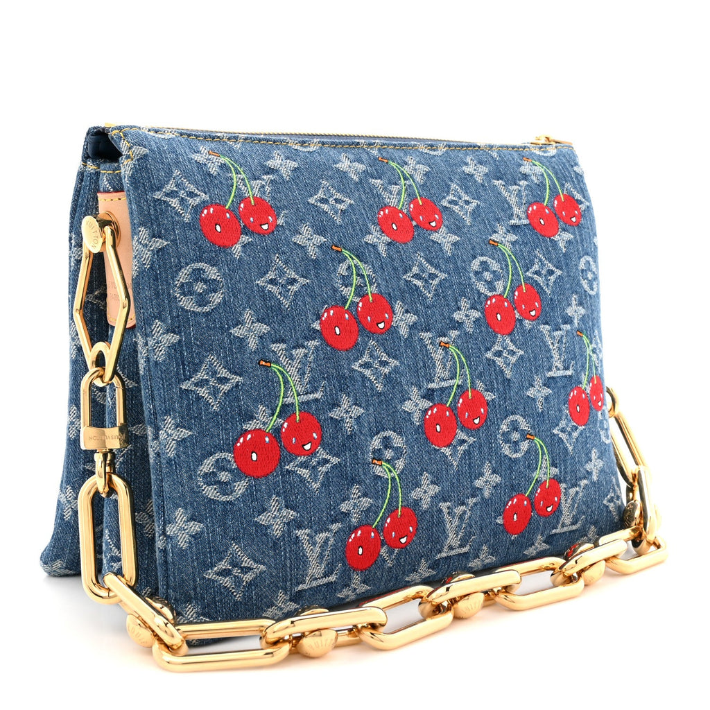 Louis Vuitton LV X TM Monogram Denim Cerises Coussin PM Blue
