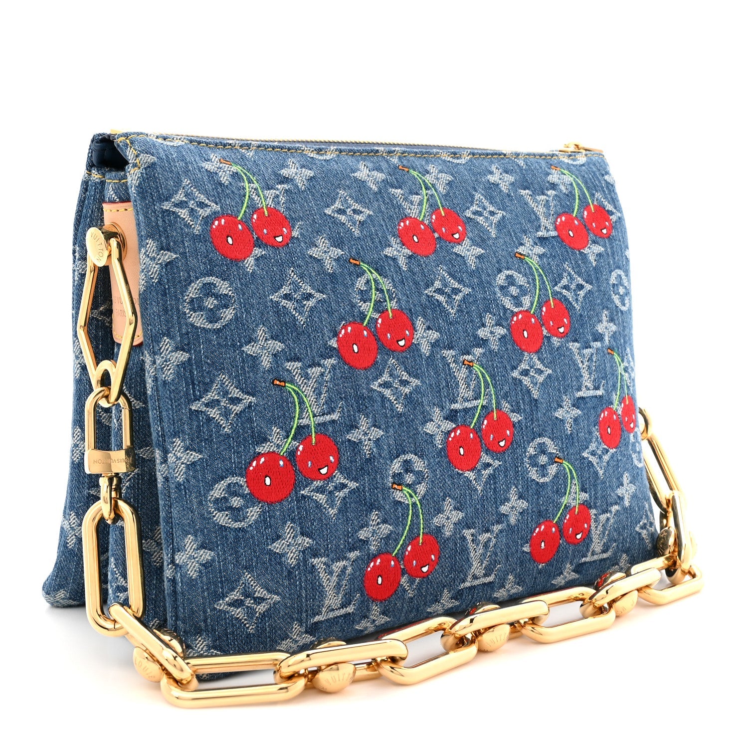Louis Vuitton LV X TM Monogram Denim Cerises Coussin PM Blue
