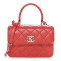 Chanel Lambskin Quilted Small Trendy CC Flap Dual Handle Bag Orange