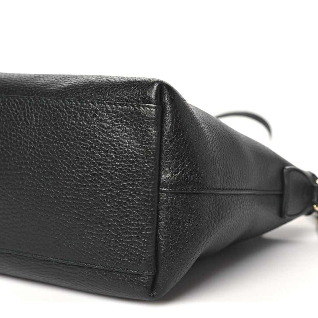 Gucci Dollar Calfskin GG Charm Satchel Black