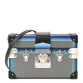 Louis Vuitton Calfskin Printed Petite Malle Blue