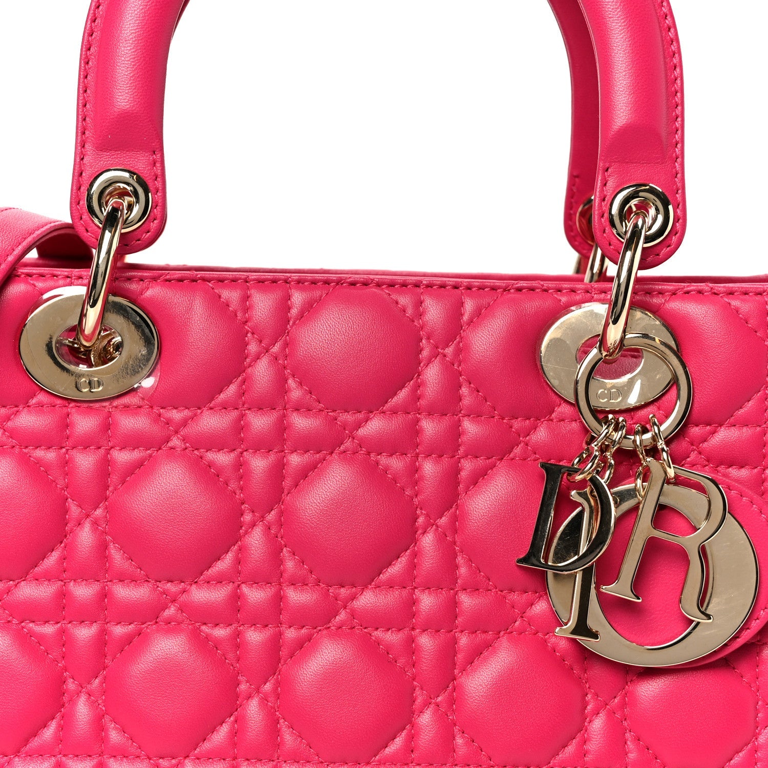 Christian Dior Lambskin Cannage Medium Lady Dior Pink