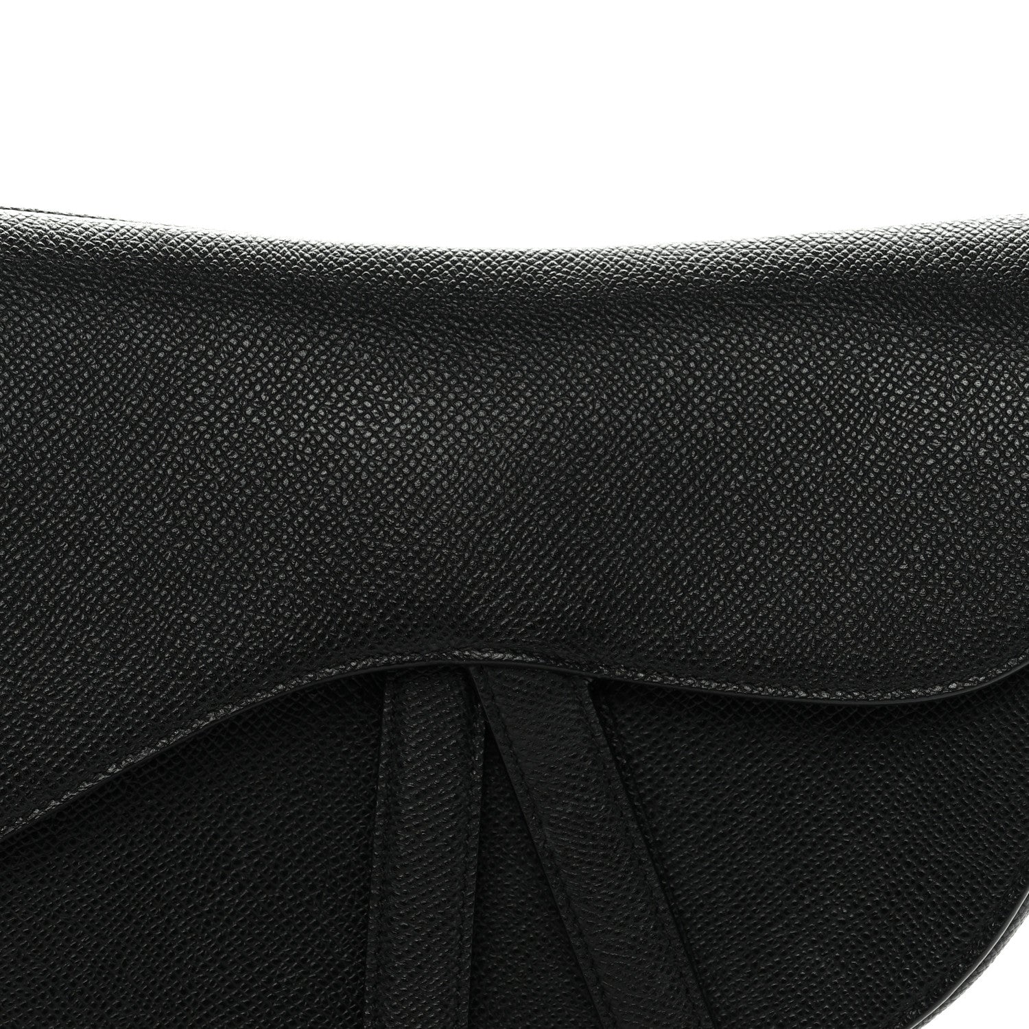 Christian Dior Grained Calfskin Saddle Bag Black