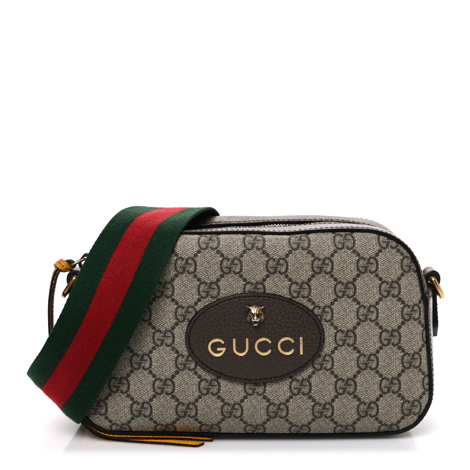 Gucci GG Supreme Monogram Web Neo Vintage Shoulder Bag Beige New Acero Crop