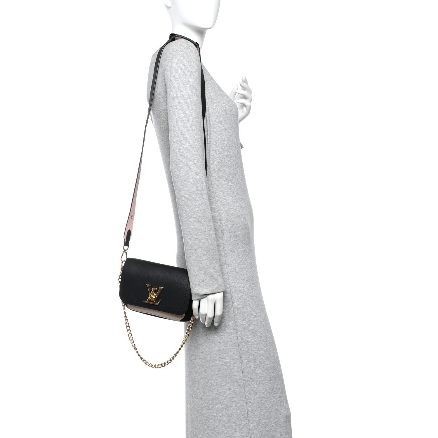 Louis Vuitton Grained Calfskin Lockme Tender Black