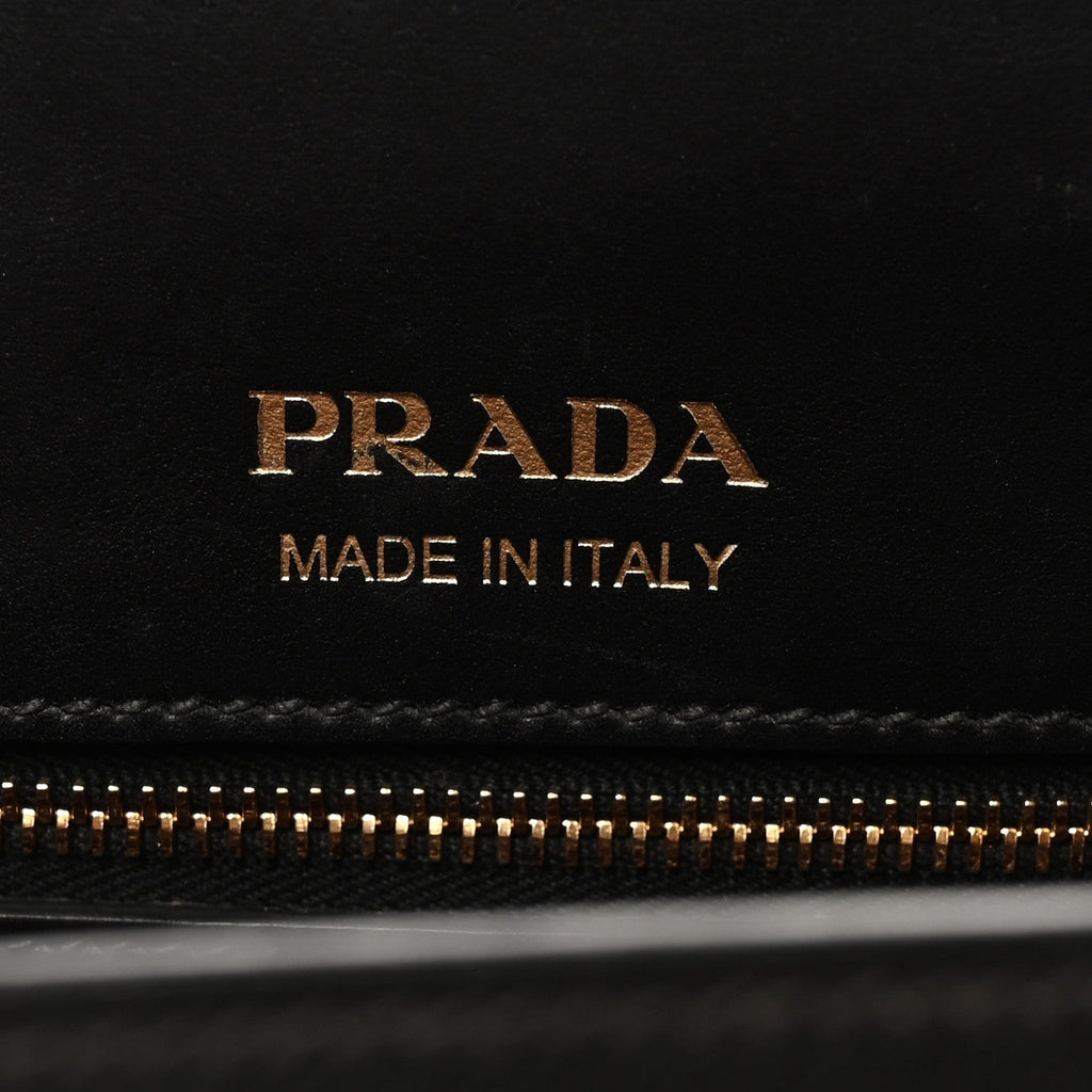Prada Saffiano City Calfskin Medium Bibliothèque Top Handle Black Fuoco