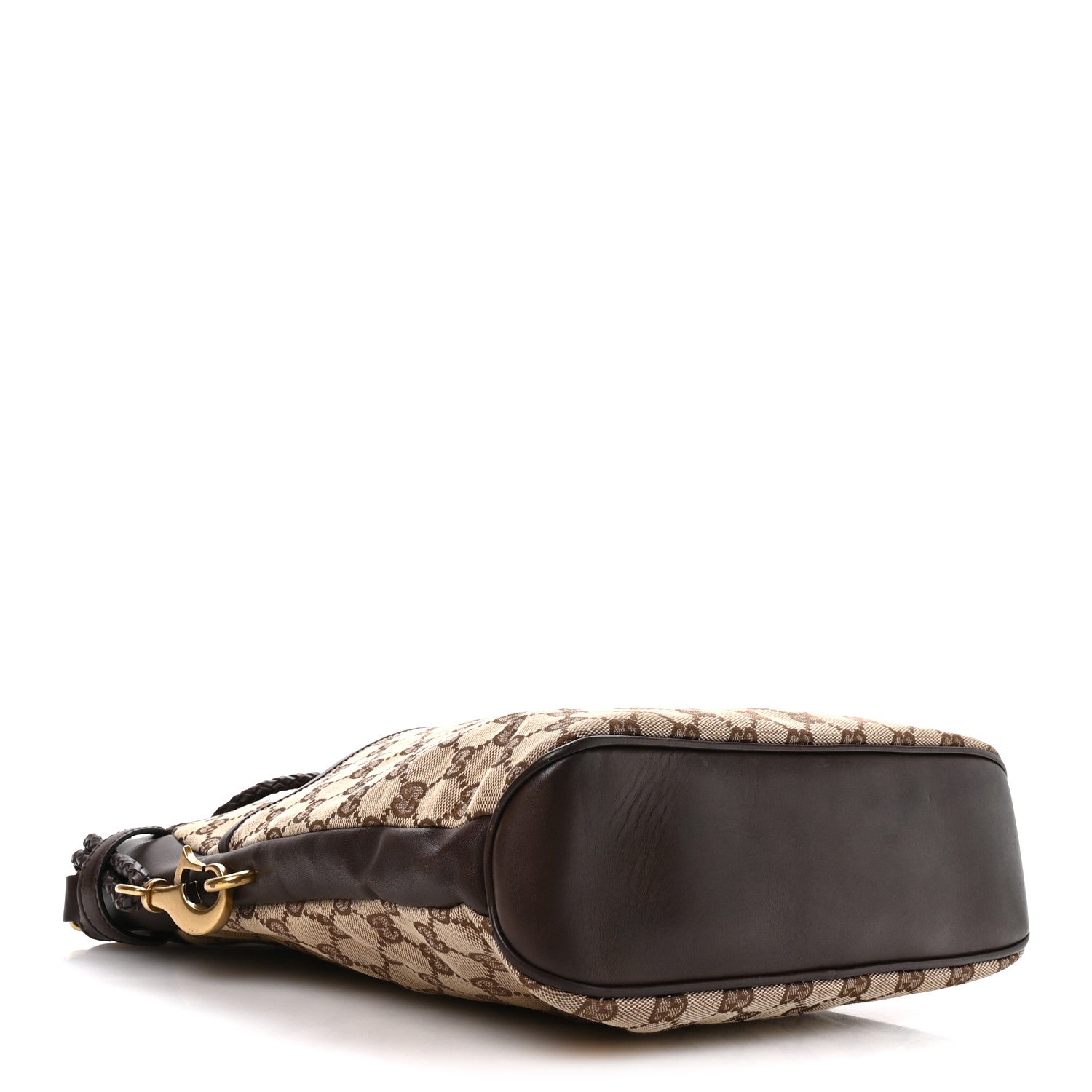 Gucci Monogram Braided Shoulder Bag Brown