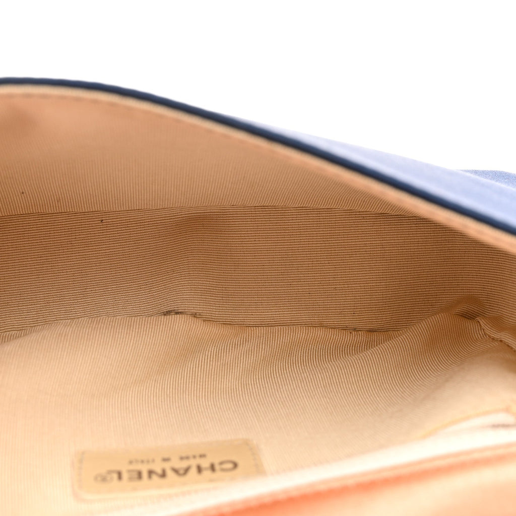 Chanel Satin Chocolate Bar Flap Blue Light Pink