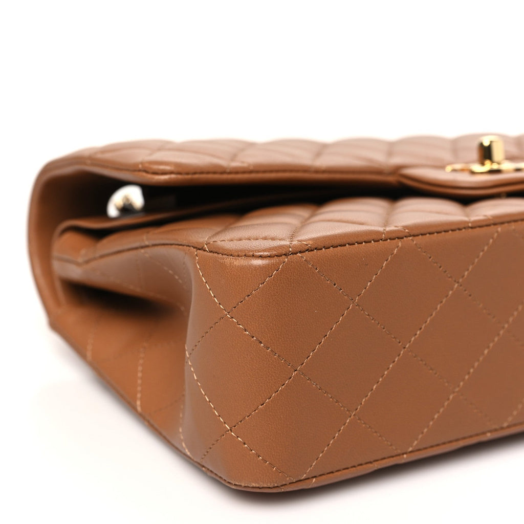 Chanel Lambskin Quilted Medium Double Flap Brown