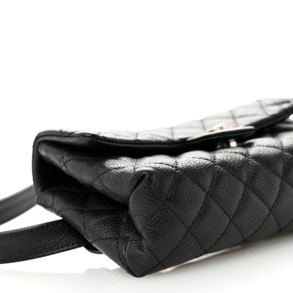 Chanel Grained Calfskin Quilted 2.55 Reissue Flap Belt Bag Clutch Black