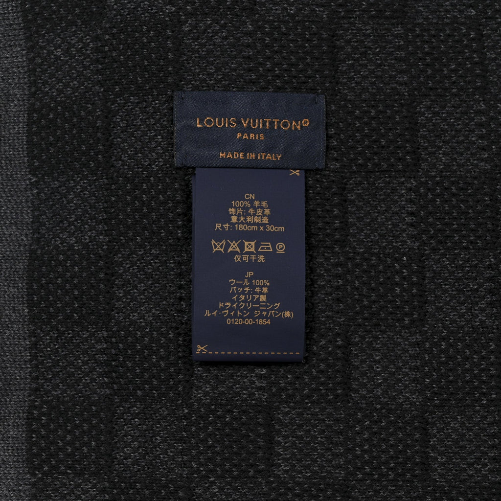Louis Vuitton Wool Neo Petit Damier Scarf Anthracite
