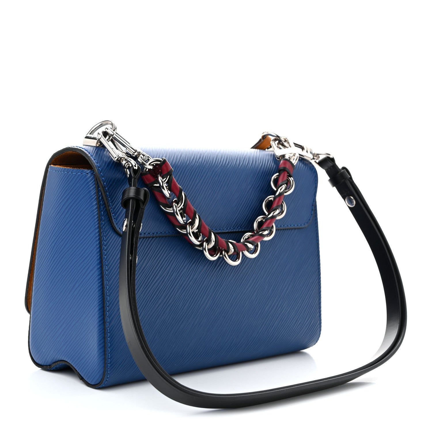 Louis Vuitton Epi Twist Braided Strap Shoulder Bag MM Bleu Roi