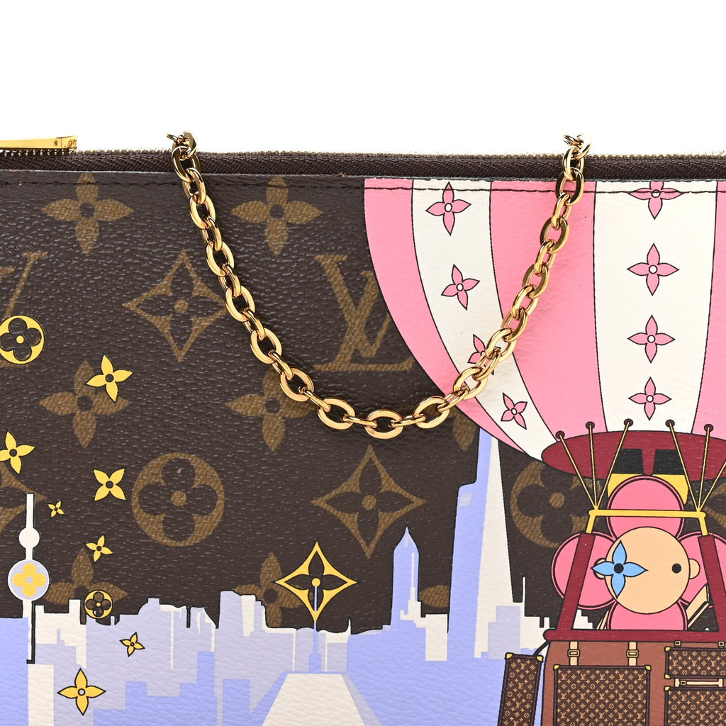 Louis Vuitton Monogram 2019 Christmas Animation Double Zip Pochette