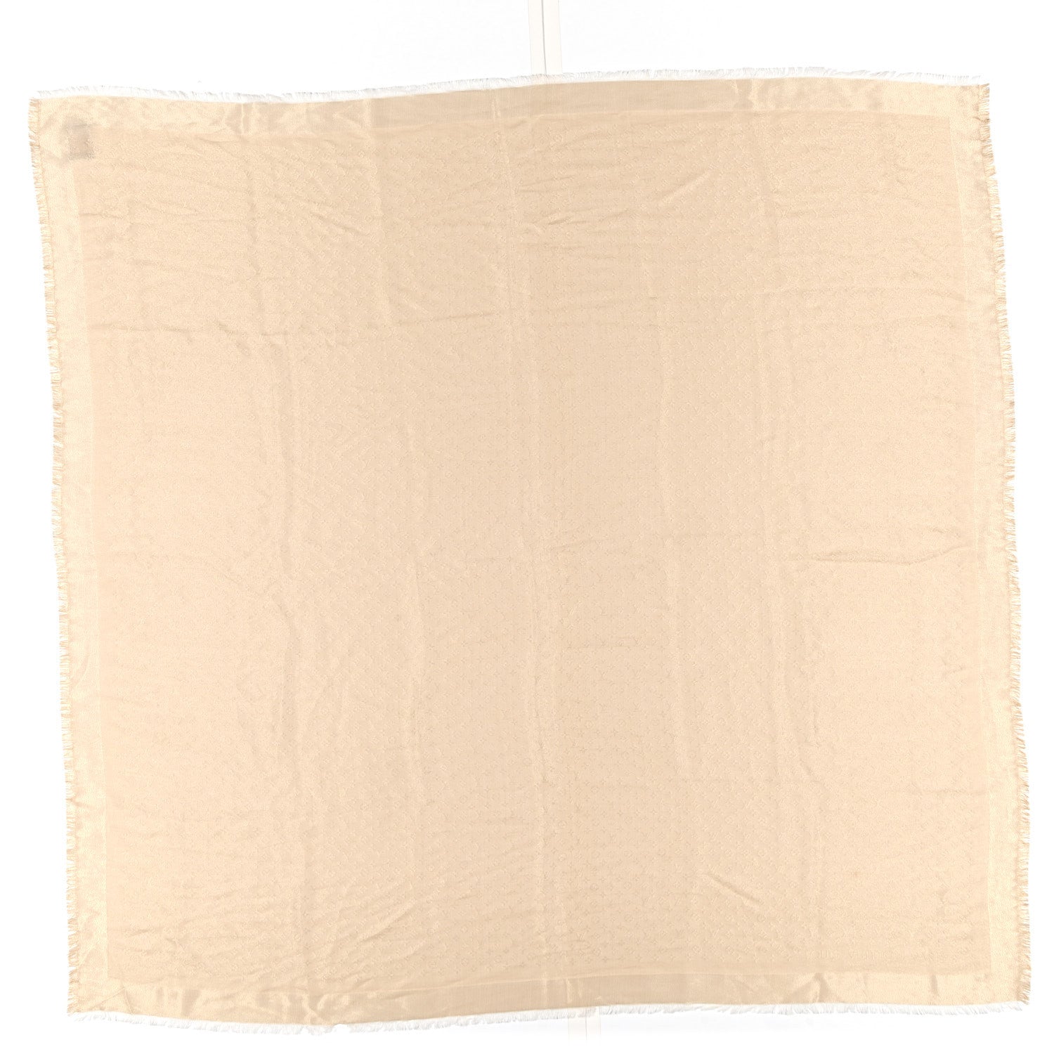 Louis Vuitton Silk Lurex Wool Monogram Shine Shawl Greige