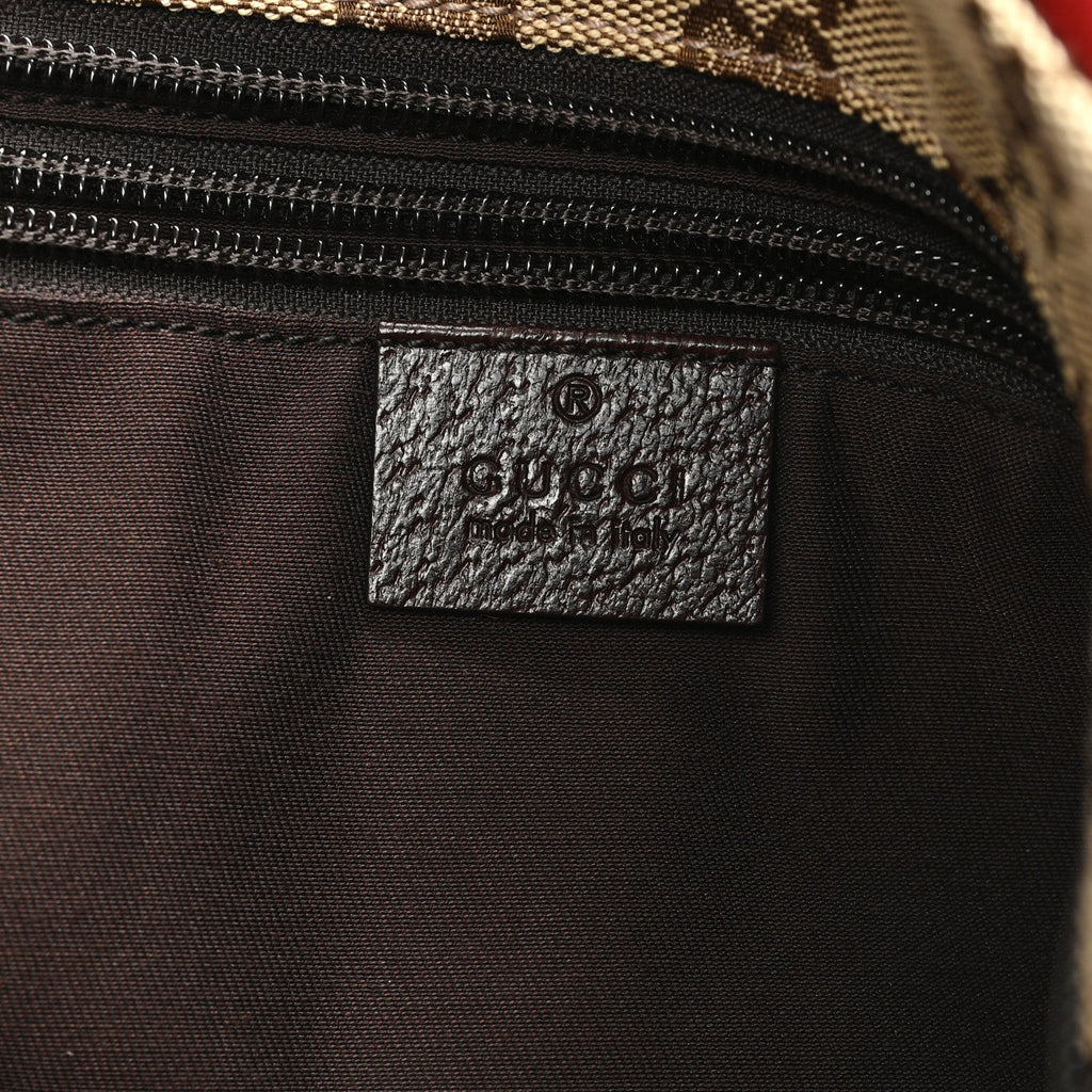 Gucci GG Monogram Medium Web Handle Bucket Tote Dark Brown