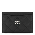 Caviar Quilted Card Holder Black