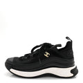 Chanel Velvet Calfskin Mixed Fibers CC Sneakers 36.5 Black