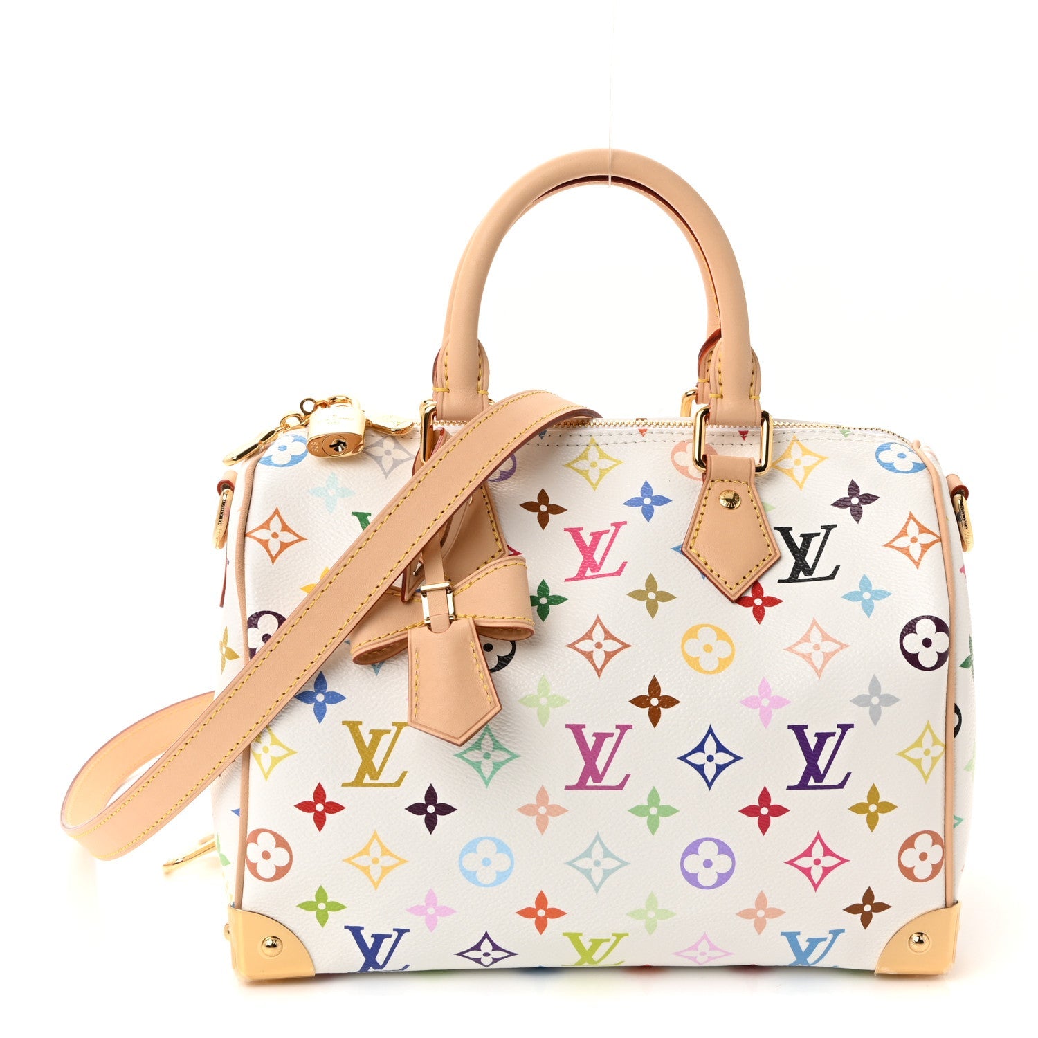 Louis Vuitton LV X TM Monogram Multicolor Speedy Bandouliere 25 White