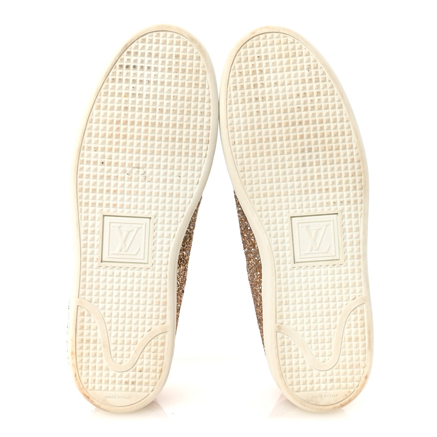 Louis Vuitton Metallic Glitter Frontrow Sneakers 37 Rose Gold