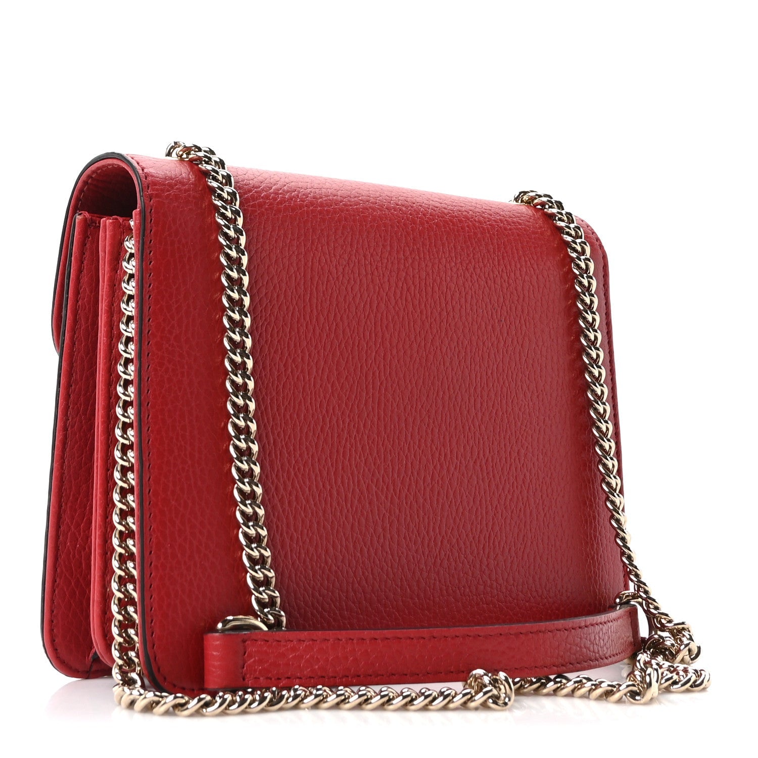 Gucci Dollar Calfskin Small Interlocking G Shoulder Bag Red