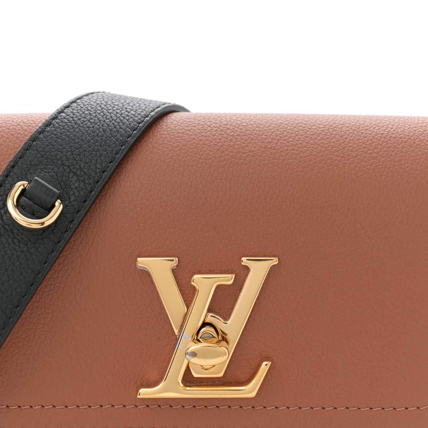 Louis Vuitton Grained Calfskin Lockme Tender Chataigne Brown