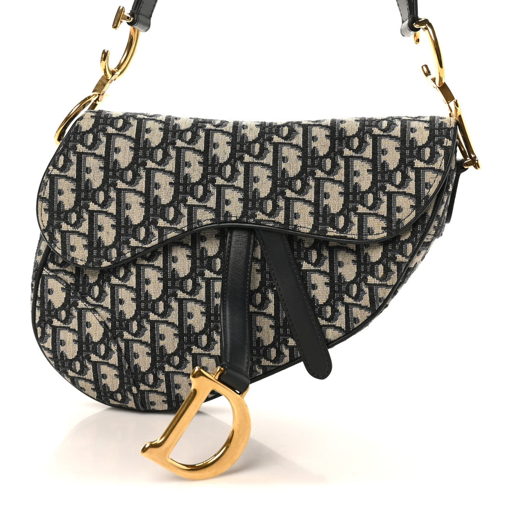 Christian Dior Oblique Saddle Bag Blue
