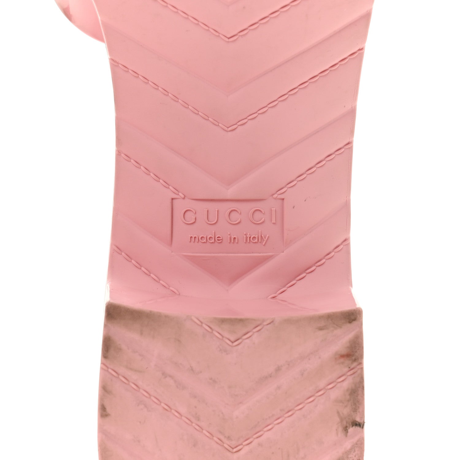 Gucci Rubber Gucci Logo Womens Platform 20/60mm Slide Sandals 41 Wild Rose