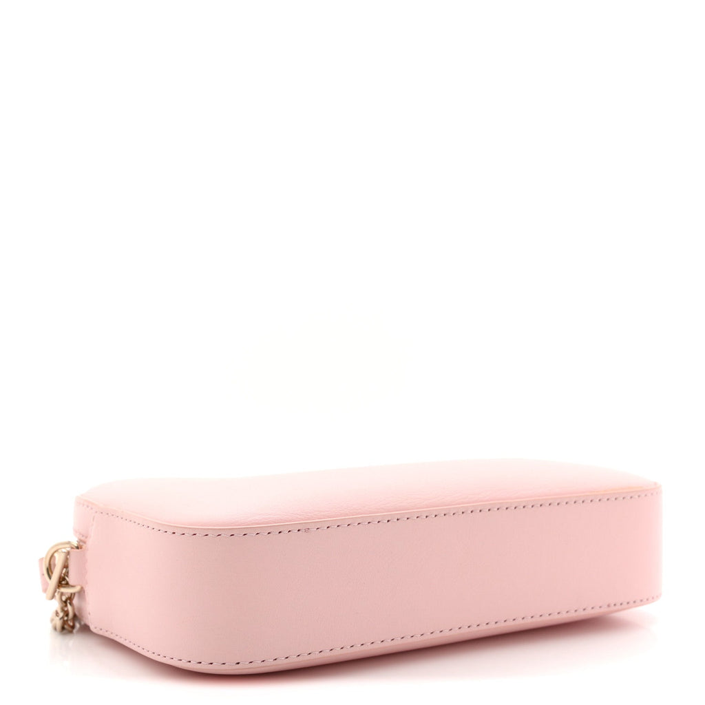Gucci Dollar Calfskin Enamel Super Mini GG Marmont Chain Shoulder Bag Light Pink Blue