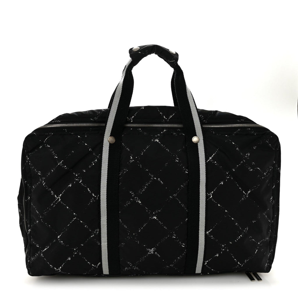 Chanel Nylon Large Travel Duffle Bag Black