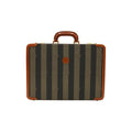 FENDI Vintage Leather & Striped Fabric Briefcase