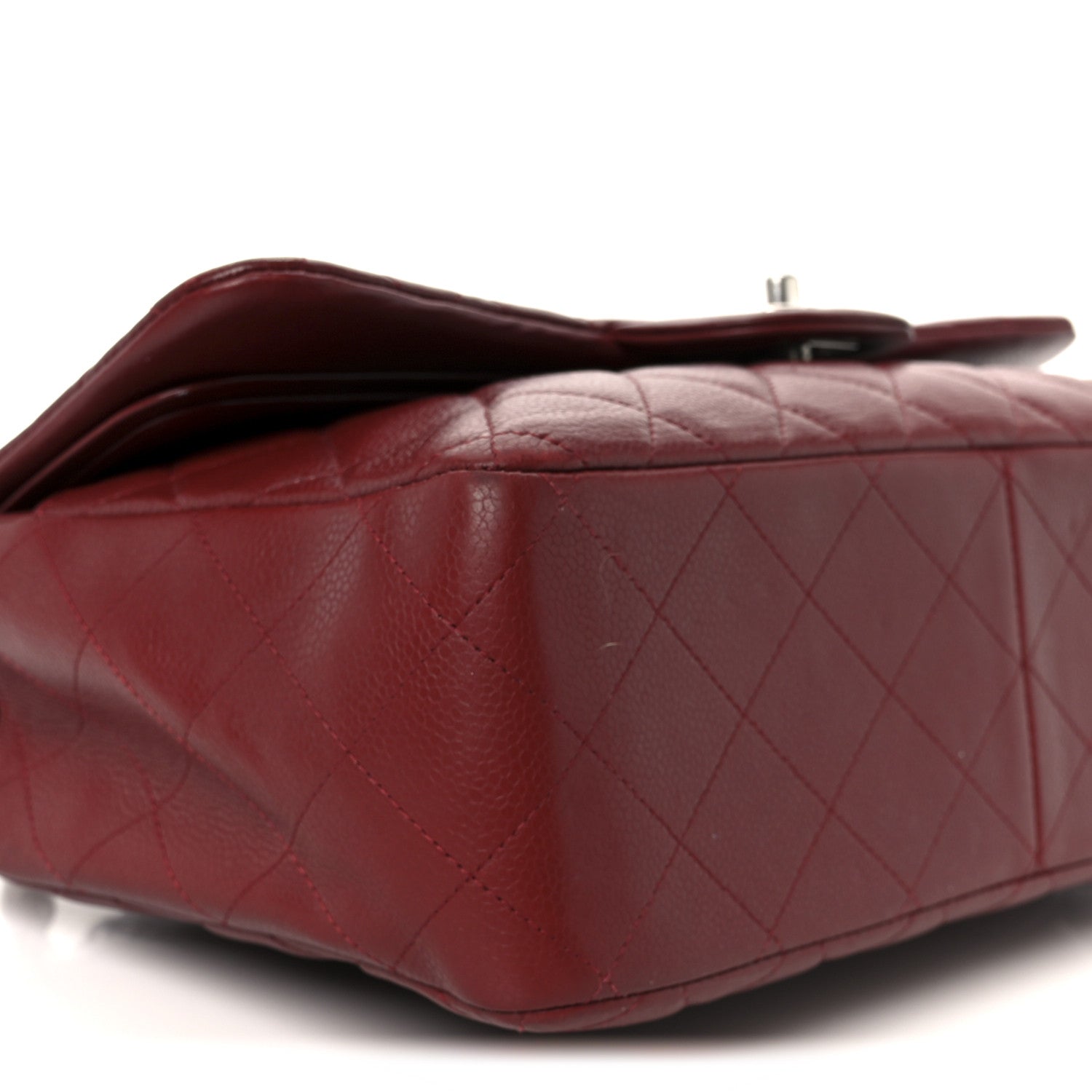 Chanel Caviar Quilted Jumbo Double Flap Dark Red