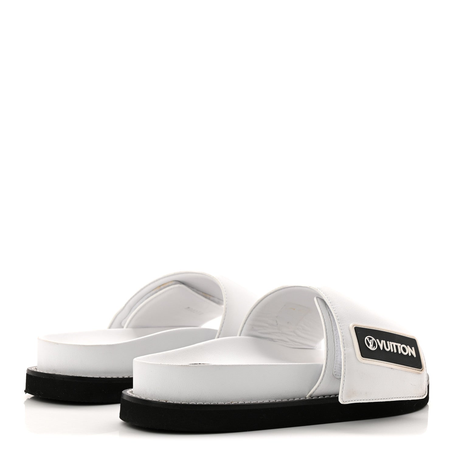 Louis Vuitton Calfskin Sunset Flat Mule Sandals 39 White