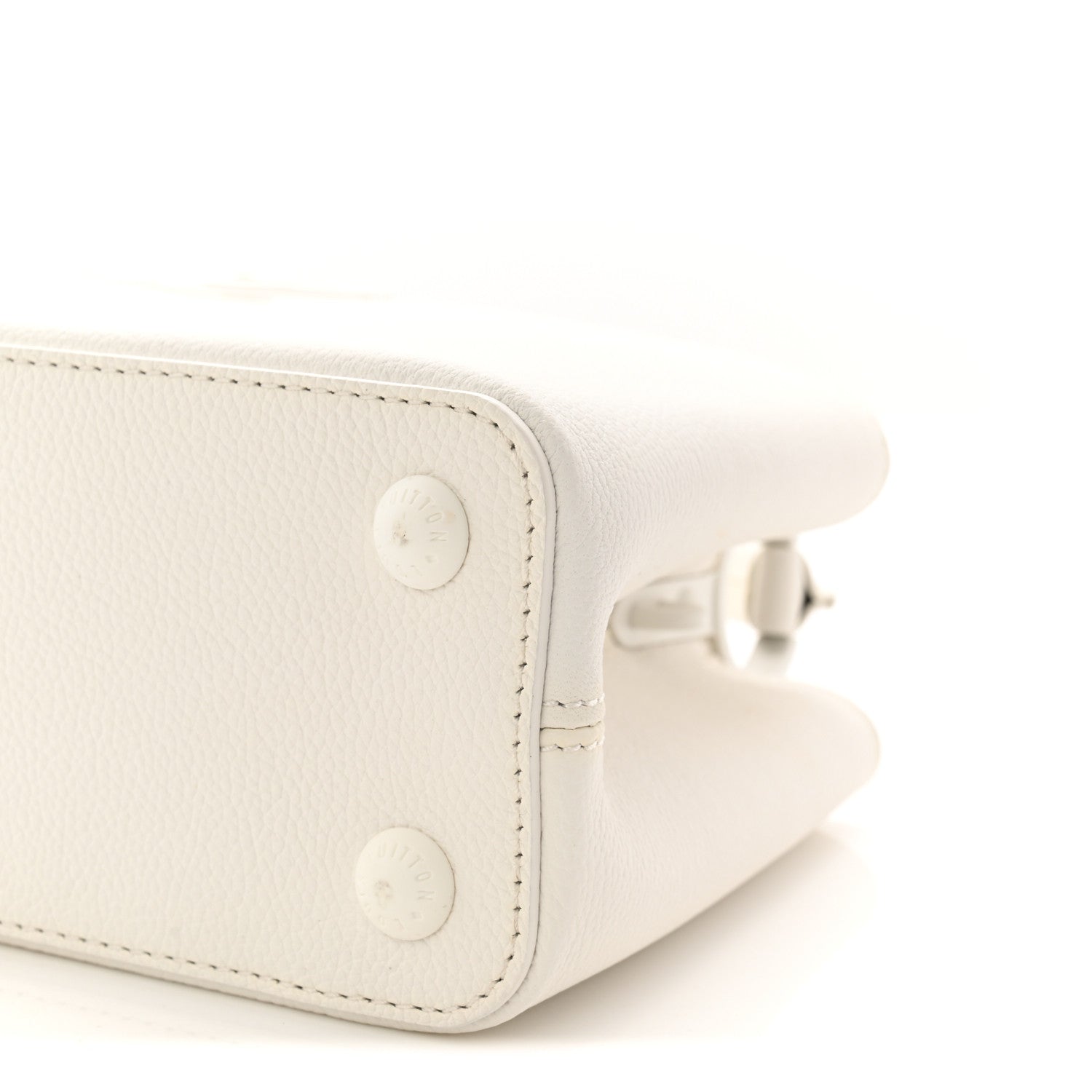Louis Vuitton Taurillon Capucines East West MM Optic White