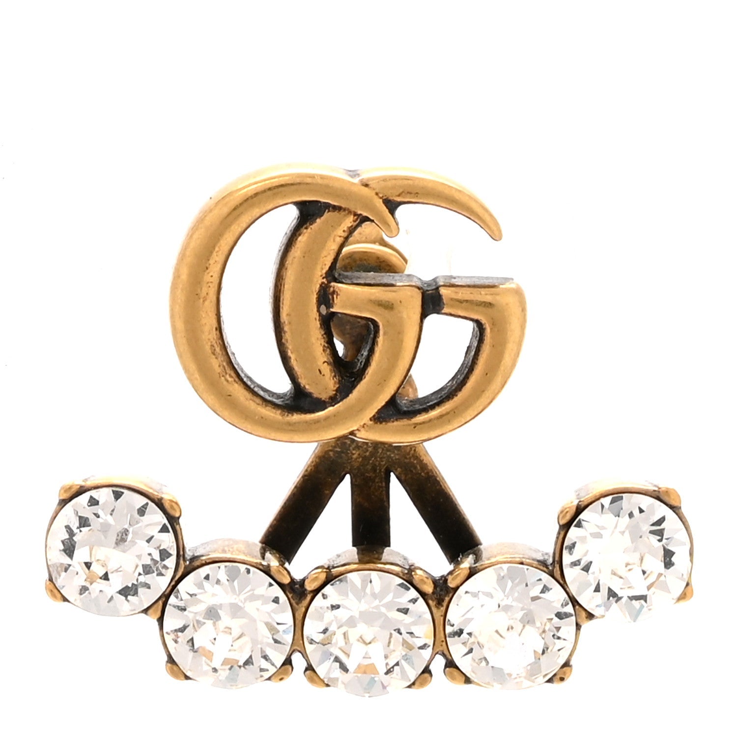 Gucci Crystal Single GG Earring Gold