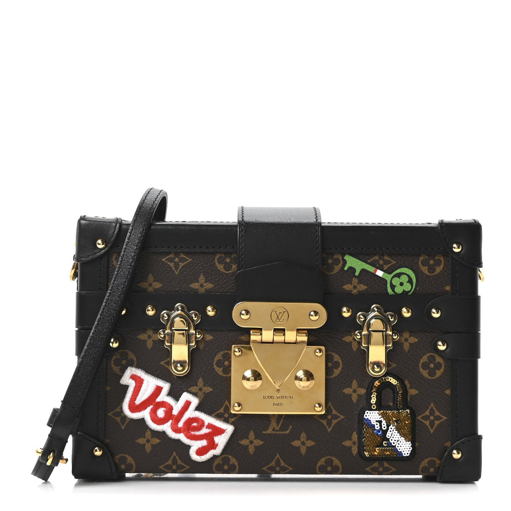 Louis Vuitton Monogram Patches Petite Malle Black