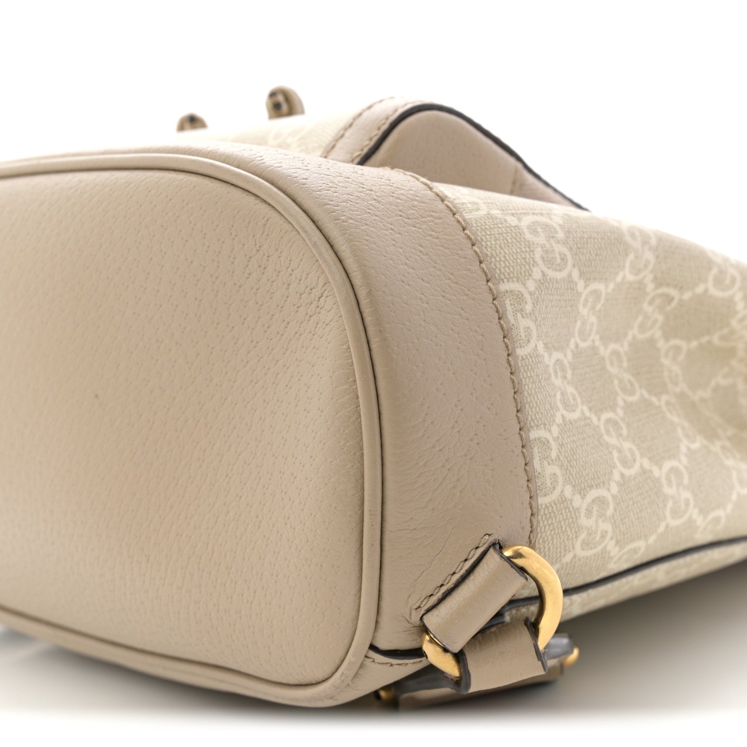 Gucci GG Supreme Monogram Azalea Calfskin Retro Interlocking G Buckle Backpack Beige Mystic White