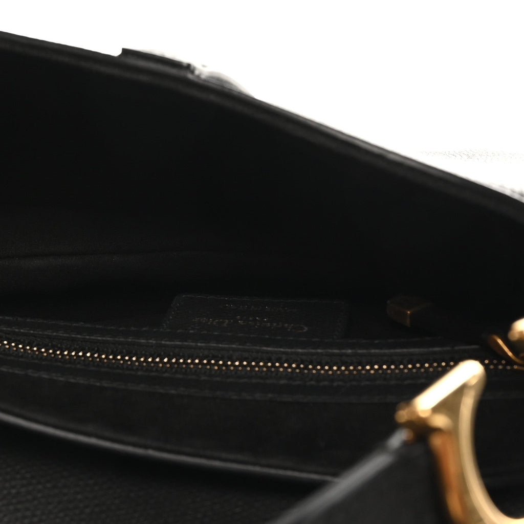 Christian Dior Grained Calfskin Saddle Bag Black
