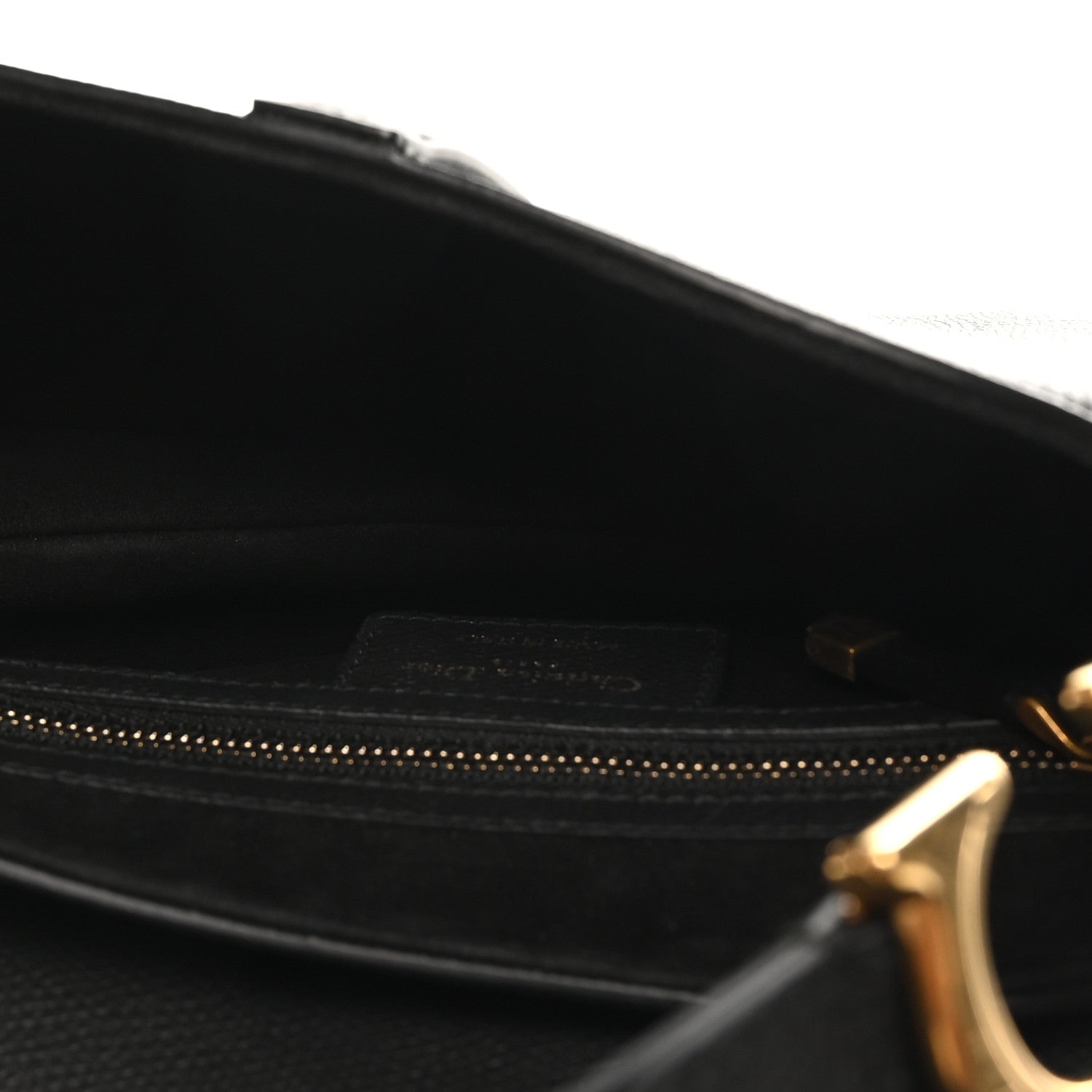 Christian Dior Grained Calfskin Saddle Bag Black