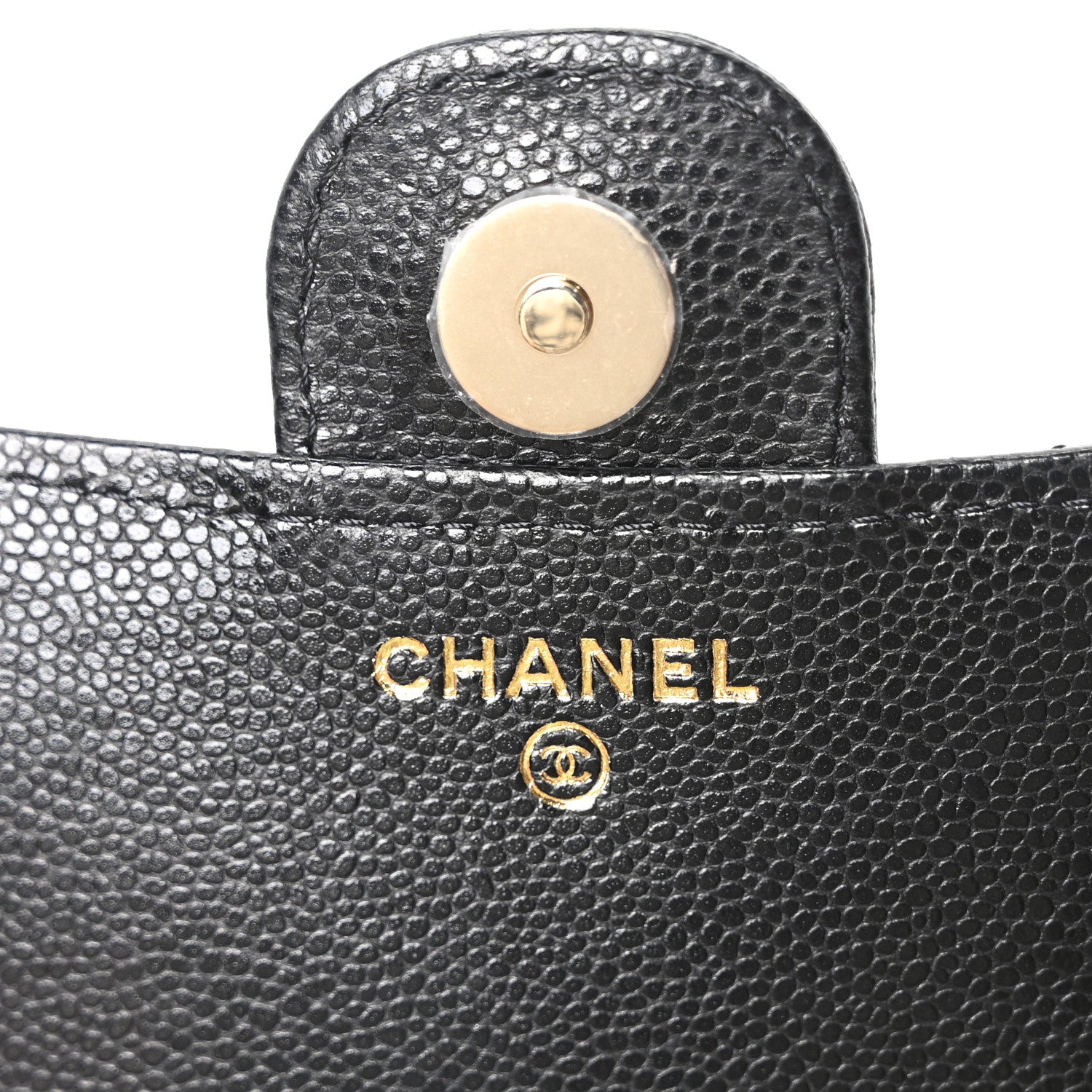 Caviar Quilted Flap Phone Holder With Chain Black