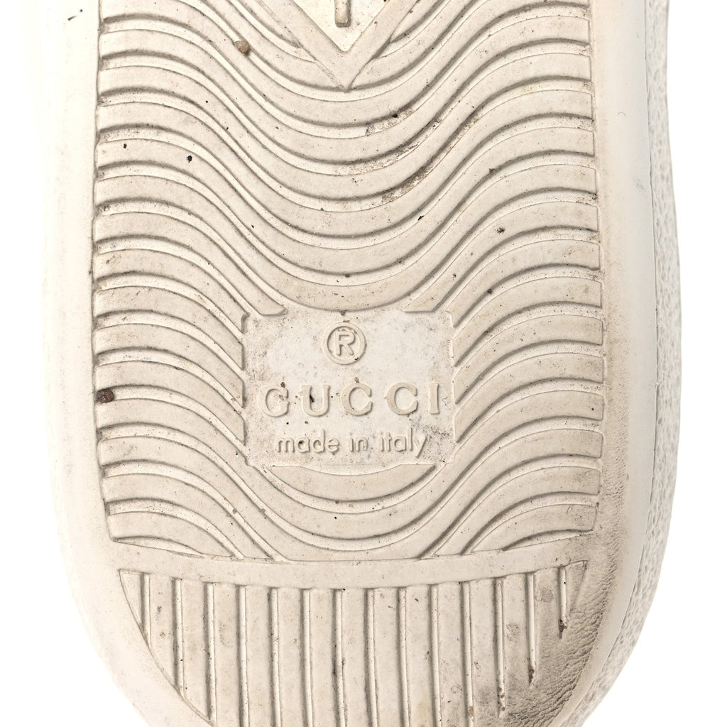 Gucci Calfskin Crocodile Web Womens Ace Sneakers 39 White Green