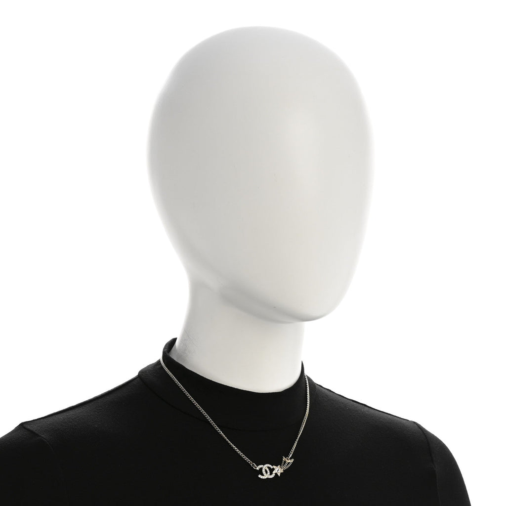 Crystal Starfall CC Pendant Necklace Gold