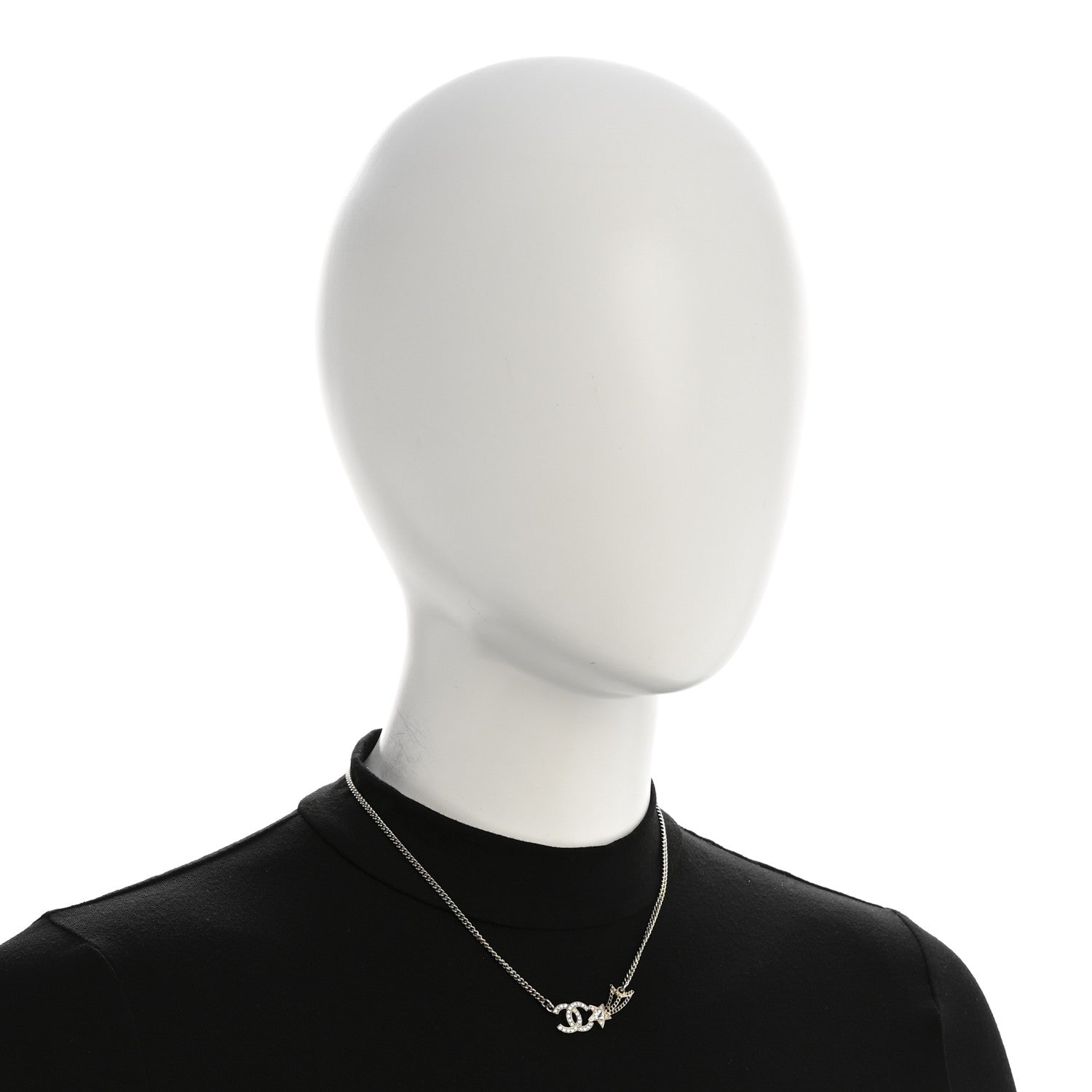 Crystal Starfall CC Pendant Necklace Gold