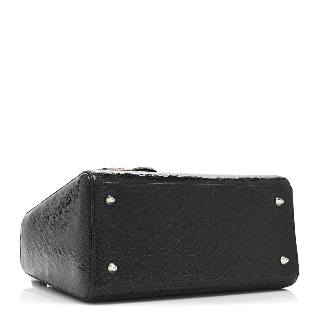 Christian Dior Ceramic Effect Deerskin Jeweled Swan Lady Dior Black