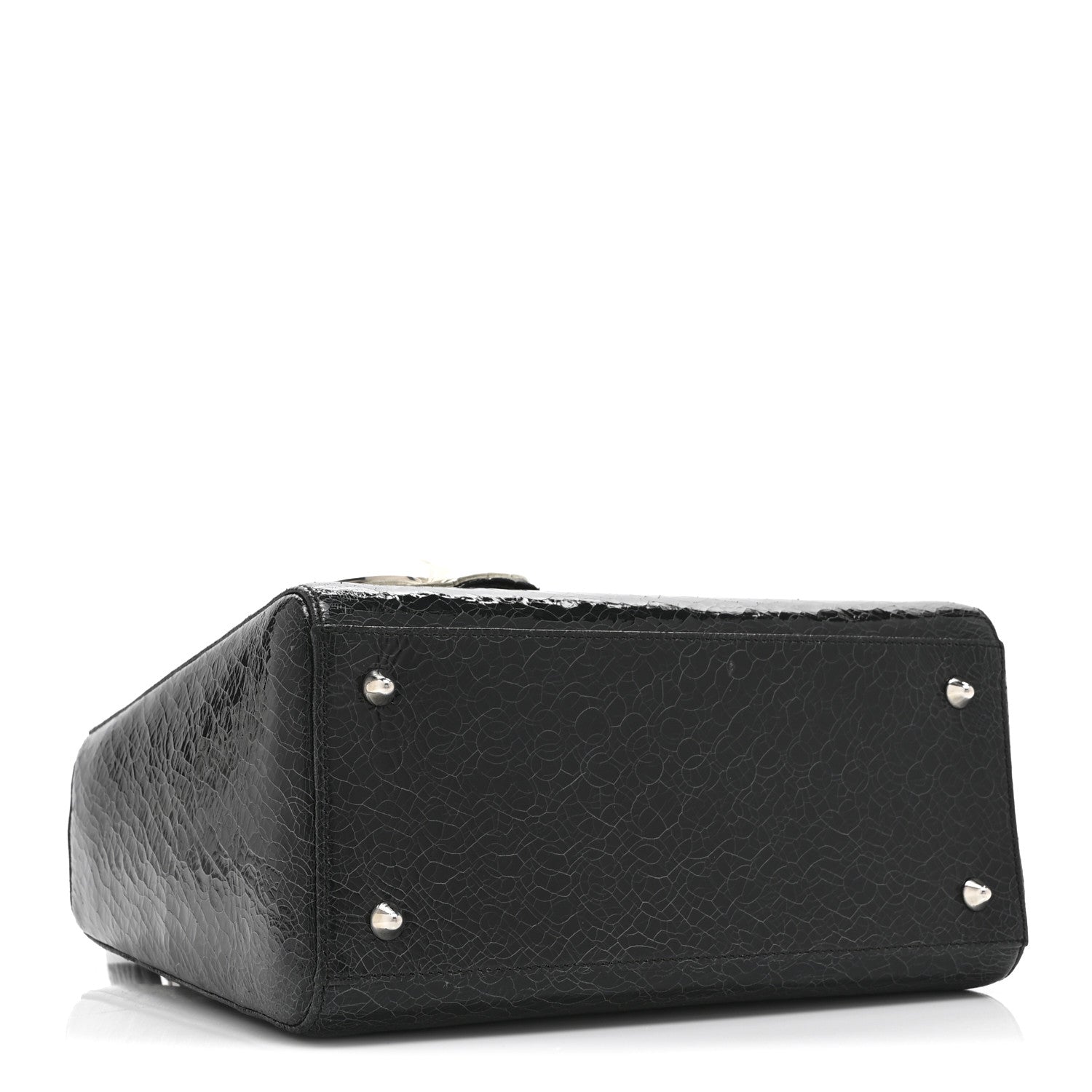 Christian Dior Ceramic Effect Deerskin Jeweled Swan Lady Dior Black