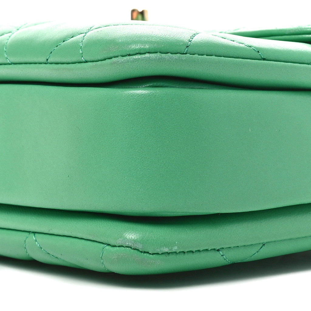 Chanel Lambskin Quilted Medium Trendy CC Flap Dual Handle Bag Green