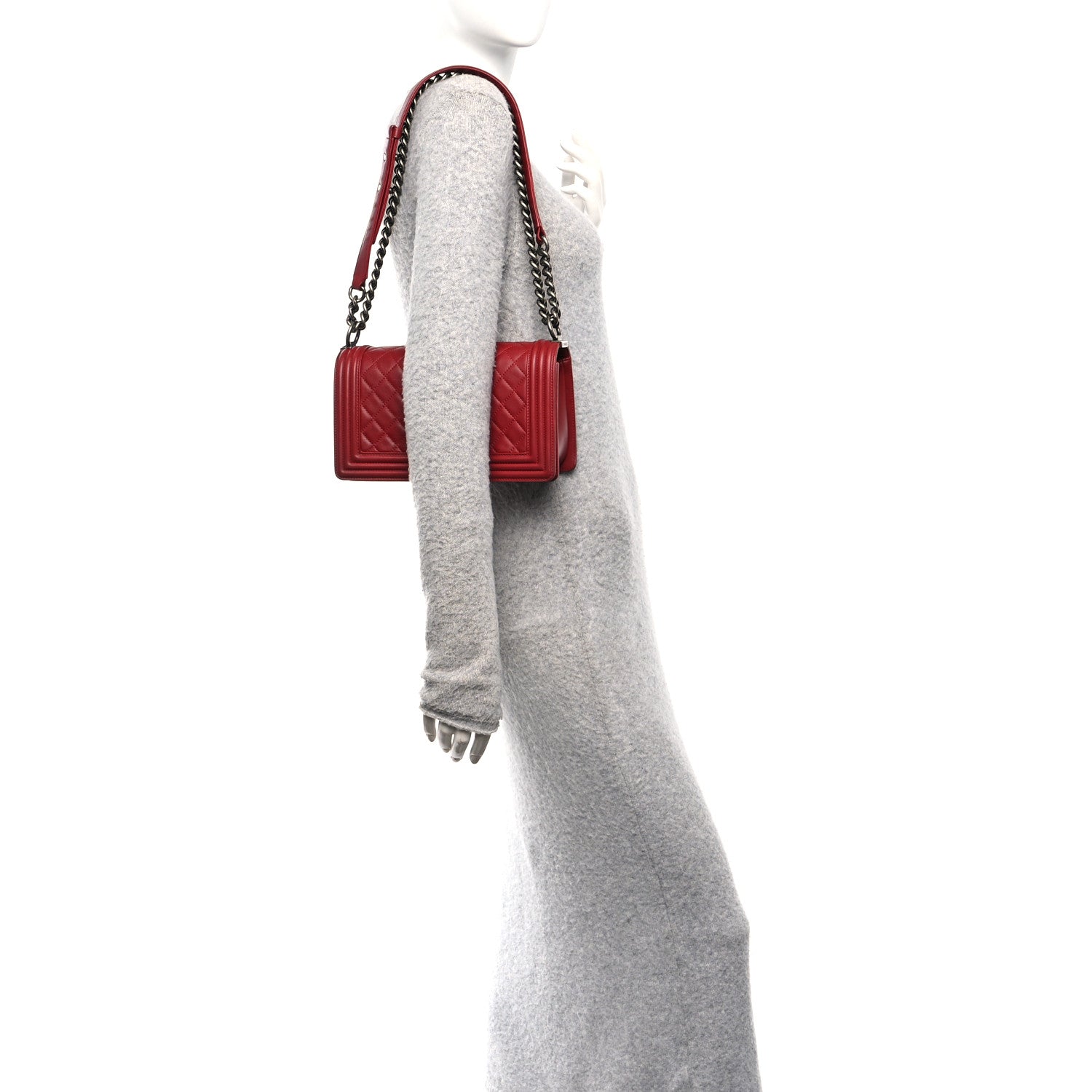 Chanel Lambskin Quilted Medium Boy Flap Red